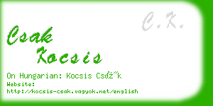 csak kocsis business card